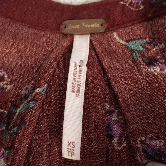 Free People tree swing sleeveless tunic blouse  sz XS - Picture 8 of 8